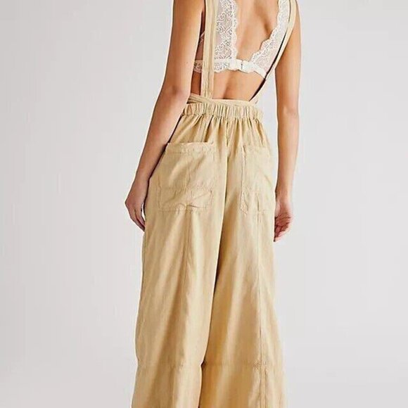 Free People Pretty Simple Utility One-Piece Jumpsuit Dress Wrap Solid XS 270115 - Picture 5 of 10